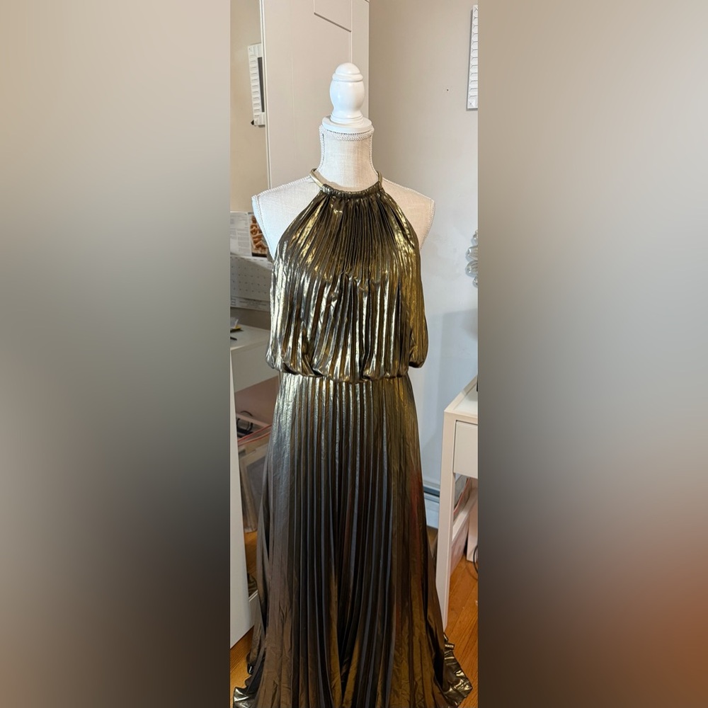MSK Metallic Gold sleeveless Dress.